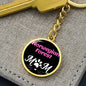 Norwegian Forest Cat Mom Keychain Stainless Steel or 18k Gold Circle Pendant-Express Your Love Gifts