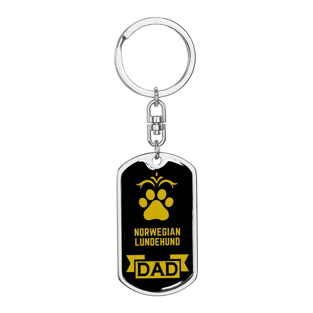 Norwegian Lundehund Keychain Stainless Steel or 18k Gold-Express Your Love Gifts