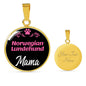 Norwegian Lundehund Mama Necklace Circle Pendant Stainless Steel or 18k Gold 18-22" Dog Mom Pendant-Express Your Love Gifts