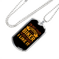 Not A Crazy Biker Necklace Stainless Steel or 18k Gold Dog Tag 24"-Express Your Love Gifts