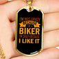 Not A Crazy Biker Necklace Stainless Steel or 18k Gold Dog Tag 24"-Express Your Love Gifts