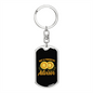 Not a Financial Advisor Dollar Bitcoin Sign Crypto Keychain Stainless Steel or 18k Gold Dog Tag Keyring-Express Your Love Gifts