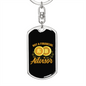 Not a Financial Advisor Dollar Bitcoin Sign Crypto Keychain Stainless Steel or 18k Gold Dog Tag Keyring-Express Your Love Gifts