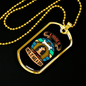 Not a Home Blue Necklace Stainless Steel or 18k Gold Dog Tag 24" Chain-Express Your Love Gifts