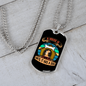 Not a Home Blue Necklace Stainless Steel or 18k Gold Dog Tag 24" Chain-Express Your Love Gifts