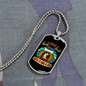 Not a Home Blue Necklace Stainless Steel or 18k Gold Dog Tag 24" Chain-Express Your Love Gifts