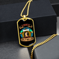 Not a Home Blue Necklace Stainless Steel or 18k Gold Dog Tag 24" Chain-Express Your Love Gifts
