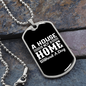 Not a Home Without a Dog White Necklace Stainless Steel or 18k Gold Dog Tag 24" Chain-Express Your Love Gifts