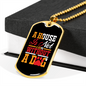 Not a Home Without a Dog Yellow Necklace Stainless Steel or 18k Gold Dog Tag 24" Chain-Express Your Love Gifts