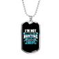 Not Addicted To Hunting Necklace Stainless Steel or 18k Gold Dog Tag 24" Chain-Express Your Love Gifts