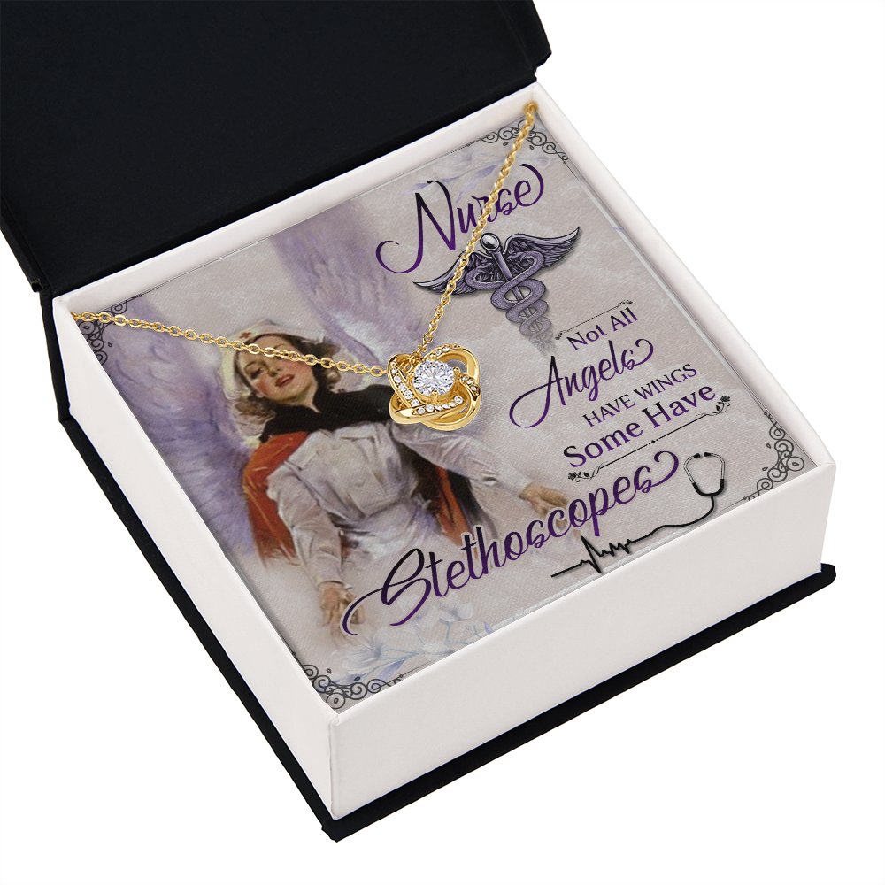 Not All Angels Have Wings Healthcare Medical Worker Nurse Appreciation Gift Infinity Knot Necklace Message Card-Express Your Love Gifts