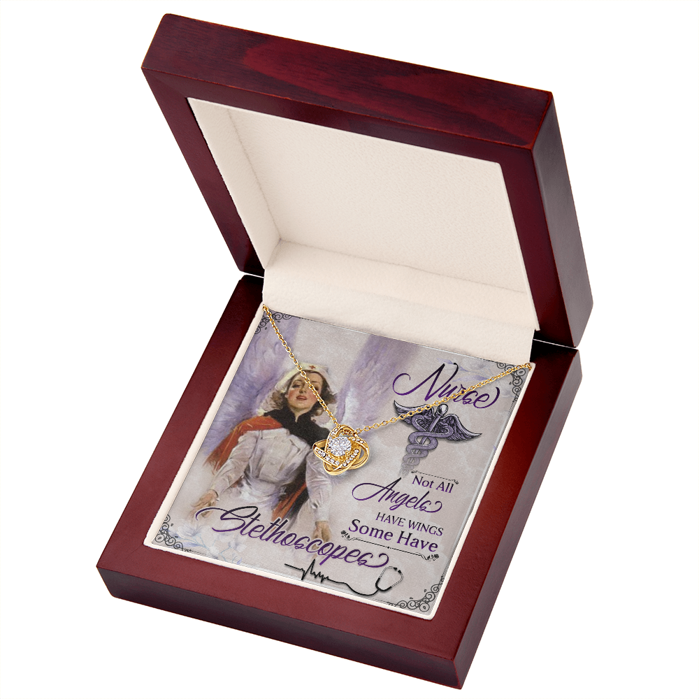 Not All Angels Have Wings Healthcare Medical Worker Nurse Appreciation Gift Infinity Knot Necklace Message Card-Express Your Love Gifts