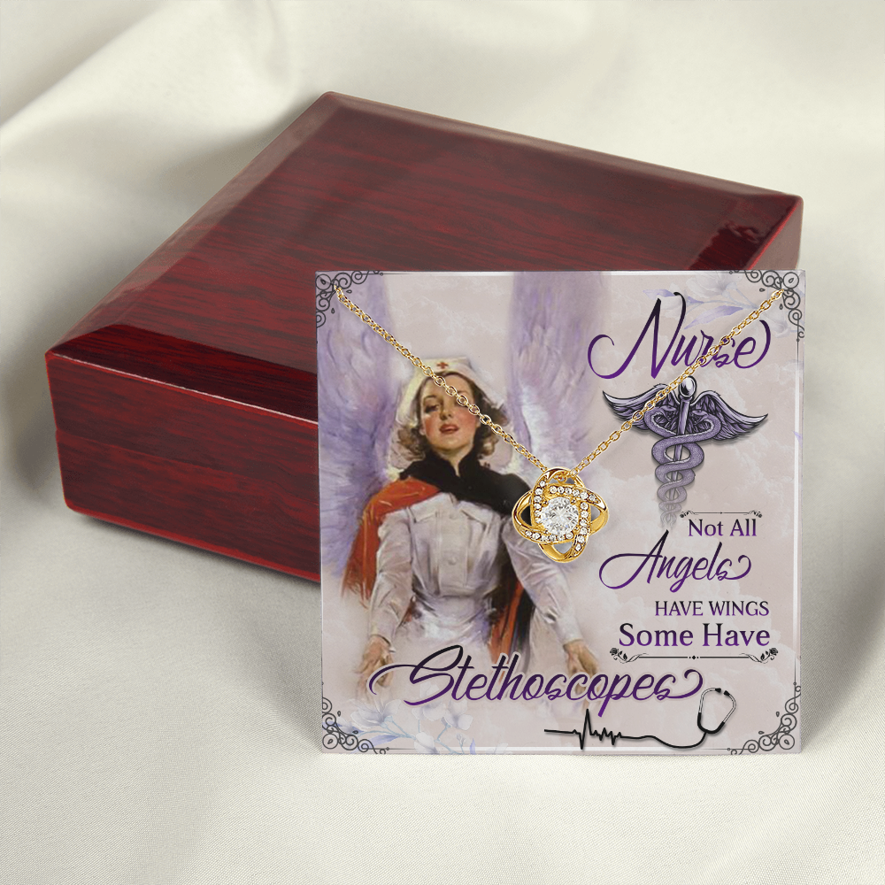 Not All Angels Have Wings Healthcare Medical Worker Nurse Appreciation Gift Infinity Knot Necklace Message Card-Express Your Love Gifts