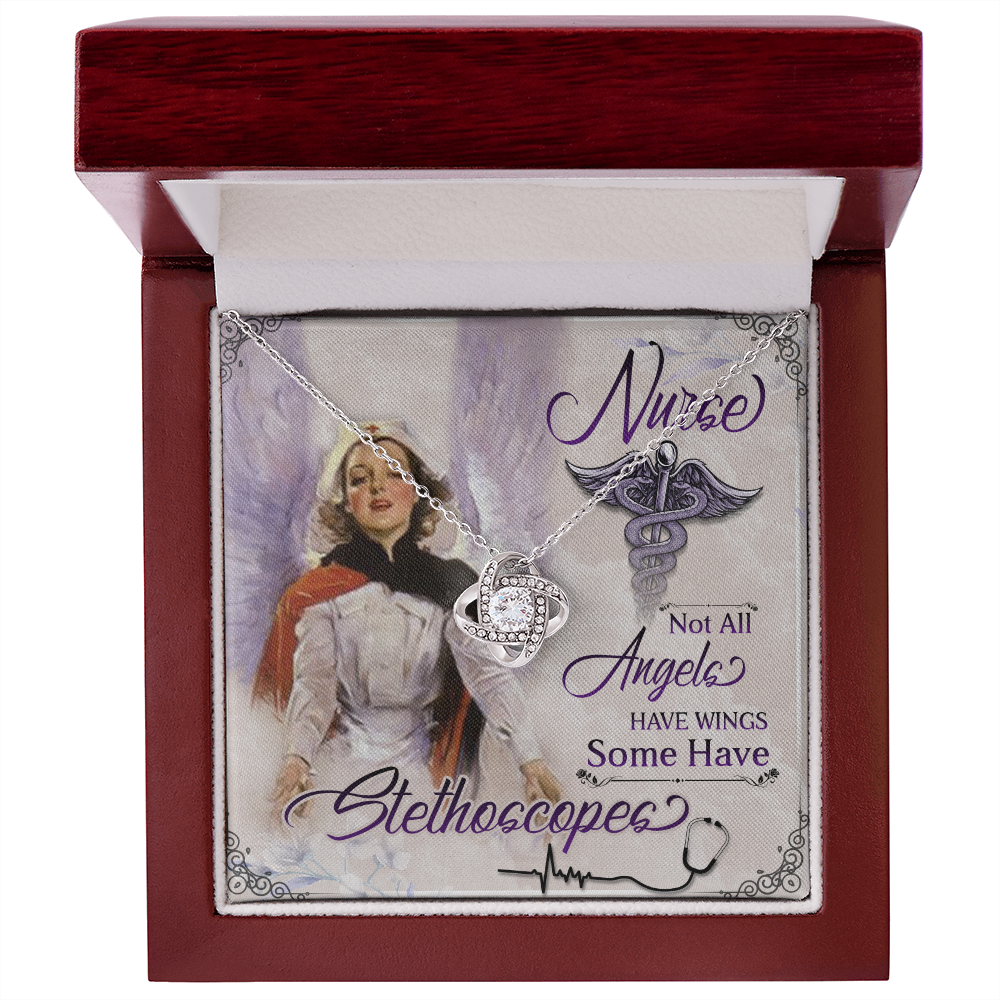 Not All Angels Have Wings Healthcare Medical Worker Nurse Appreciation Gift Infinity Knot Necklace Message Card-Express Your Love Gifts