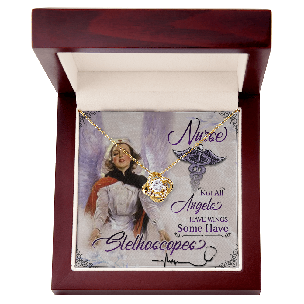 Not All Angels Have Wings Healthcare Medical Worker Nurse Appreciation Gift Infinity Knot Necklace Message Card-Express Your Love Gifts