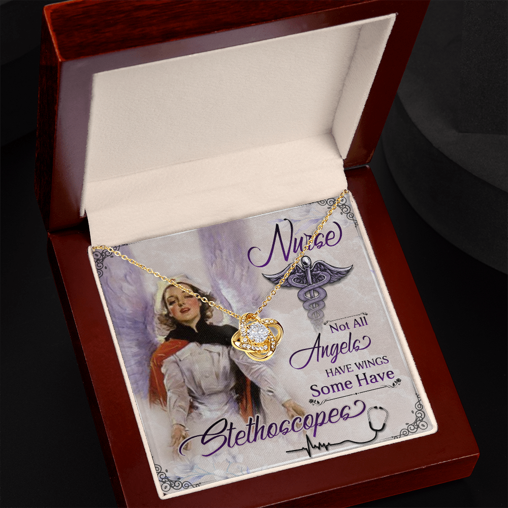 Not All Angels Have Wings Healthcare Medical Worker Nurse Appreciation Gift Infinity Knot Necklace Message Card-Express Your Love Gifts