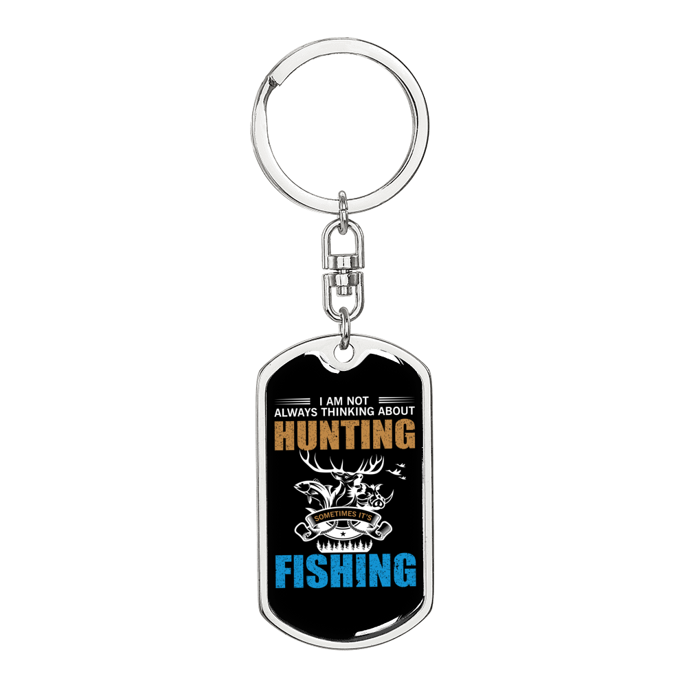 Not Always Hunter'S Keychain Gift Stainless Steel or 18k Gold Dog Tag Keyring-Express Your Love Gifts