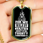 Not By Sight Christian Necklace Stainless Steel or 18k Gold Dog Tag 24" Chain-Express Your Love Gifts