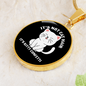 Not Cat Hair Circle Necklace Stainless Steel or 18k Gold 18-22"-Express Your Love Gifts