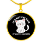Not Cat Hair Circle Necklace Stainless Steel or 18k Gold 18-22"-Express Your Love Gifts