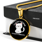 Not Cat Hair Circle Necklace Stainless Steel or 18k Gold 18-22"-Express Your Love Gifts