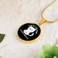 Not Cat Hair Circle Necklace Stainless Steel or 18k Gold 18-22"-Express Your Love Gifts