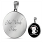 Not Cat Hair Circle Necklace Stainless Steel or 18k Gold 18-22"-Express Your Love Gifts
