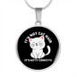 Not Cat Hair Circle Necklace Stainless Steel or 18k Gold 18-22"-Express Your Love Gifts