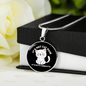 Not Cat Hair Circle Necklace Stainless Steel or 18k Gold 18-22"-Express Your Love Gifts