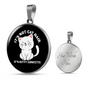 Not Cat Hair Circle Necklace Stainless Steel or 18k Gold 18-22"-Express Your Love Gifts