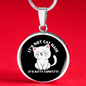 Not Cat Hair Circle Necklace Stainless Steel or 18k Gold 18-22"-Express Your Love Gifts