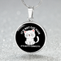 Not Cat Hair Circle Necklace Stainless Steel or 18k Gold 18-22"-Express Your Love Gifts