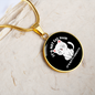 Not Cat Hair Circle Necklace Stainless Steel or 18k Gold 18-22"-Express Your Love Gifts