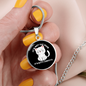 Not Cat Hair Circle Necklace Stainless Steel or 18k Gold 18-22"-Express Your Love Gifts