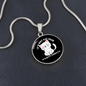 Not Cat Hair Circle Necklace Stainless Steel or 18k Gold 18-22"-Express Your Love Gifts