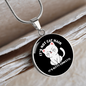 Not Cat Hair Circle Necklace Stainless Steel or 18k Gold 18-22"-Express Your Love Gifts