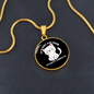 Not Cat Hair Circle Necklace Stainless Steel or 18k Gold 18-22"-Express Your Love Gifts