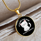 Not Cat Hair Circle Necklace Stainless Steel or 18k Gold 18-22"-Express Your Love Gifts