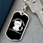 Not Cat Hair Keychain Stainless Steel or 18k Gold Dog Tag Keyring-Express Your Love Gifts