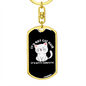 Not Cat Hair Keychain Stainless Steel or 18k Gold Dog Tag Keyring-Express Your Love Gifts
