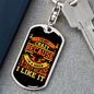 Not Crazy Biker Keychain Stainless Steel or 18k Gold Dog Tag Keyring-Express Your Love Gifts