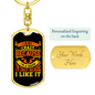 Not Crazy Biker Keychain Stainless Steel or 18k Gold Dog Tag Keyring-Express Your Love Gifts