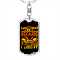 Not Crazy Biker Keychain Stainless Steel or 18k Gold Dog Tag Keyring-Express Your Love Gifts