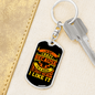 Not Crazy Biker Keychain Stainless Steel or 18k Gold Dog Tag Keyring-Express Your Love Gifts