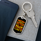 Not Crazy Biker Keychain Stainless Steel or 18k Gold Dog Tag Keyring-Express Your Love Gifts