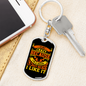 Not Crazy Biker Keychain Stainless Steel or 18k Gold Dog Tag Keyring-Express Your Love Gifts