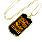Not Crazy Biker Necklace Stainless Steel or 18k Gold Dog Tag 24"-Express Your Love Gifts