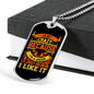 Not Crazy Biker Necklace Stainless Steel or 18k Gold Dog Tag 24"-Express Your Love Gifts