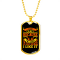 Not Crazy Biker Necklace Stainless Steel or 18k Gold Dog Tag 24"-Express Your Love Gifts