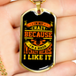 Not Crazy Biker Necklace Stainless Steel or 18k Gold Dog Tag 24"-Express Your Love Gifts